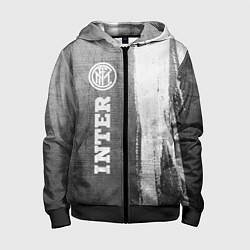 Детская толстовка на молнии Inter - grey gradient по-вертикали