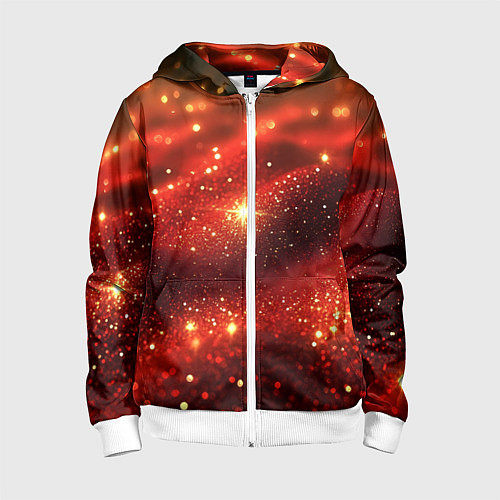 Детская толстовка на молнии Красная зернистая текстура / 3D-Белый – фото 1