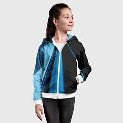 Толстовка на молнии детская Black blue, цвет: 3D-белый — фото 2