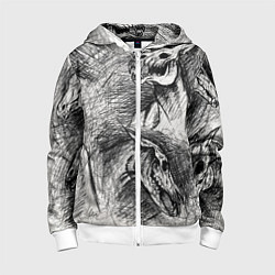 Детская толстовка на молнии Черепа лошадей