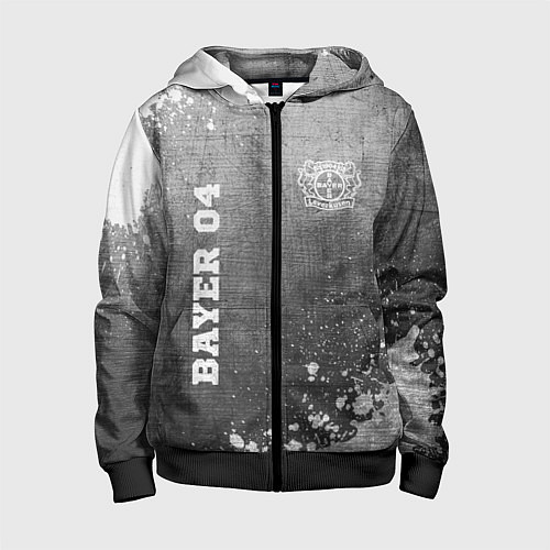 Детская толстовка на молнии Bayer 04 - grey gradient вертикально / 3D-Черный – фото 1