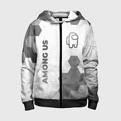 Детская толстовка на молнии Among Us - white gradient вертикально