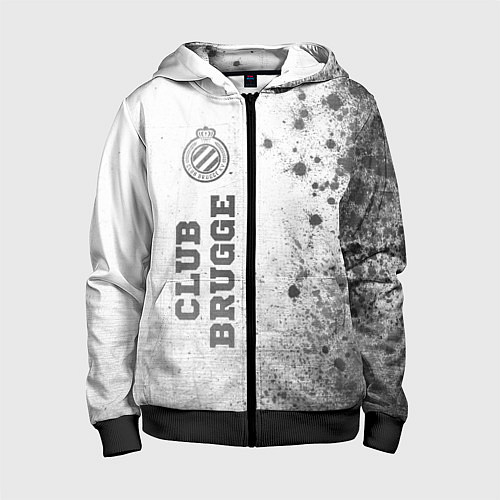 Детская толстовка на молнии Club Brugge - white gradient по-вертикали / 3D-Черный – фото 1