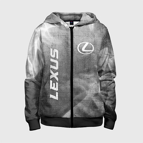 Детская толстовка на молнии Lexus - grey gradient вертикально / 3D-Черный – фото 1