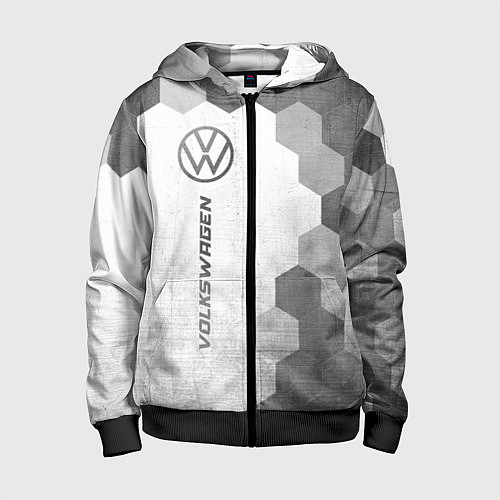 Детская толстовка на молнии Volkswagen - white gradient по-вертикали / 3D-Черный – фото 1