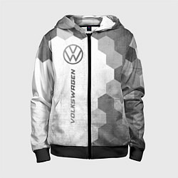 Толстовка на молнии детская Volkswagen - white gradient по-вертикали, цвет: 3D-черный