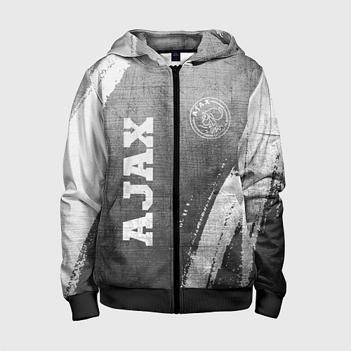 Детская толстовка на молнии Ajax - grey gradient вертикально / 3D-Черный – фото 1