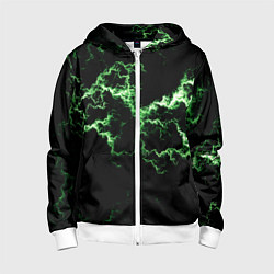 Детская толстовка на молнии Lightning green glow