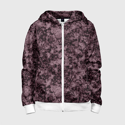 Детская толстовка на молнии Горький шоколад мраморный узор / 3D-Белый – фото 1