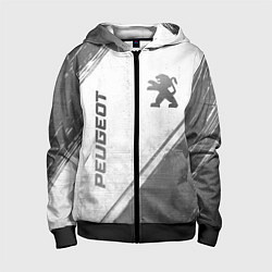 Детская толстовка на молнии Peugeot - white gradient вертикально
