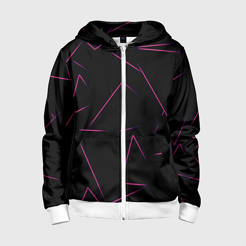 Детская толстовка на молнии Color pink line / 3D-Белый – фото 1