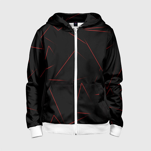 Детская толстовка на молнии Color red line / 3D-Белый – фото 1