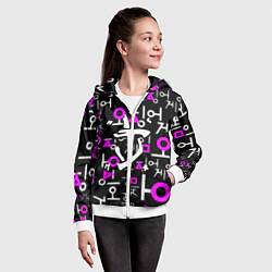 Толстовка на молнии детская Doom неоновый паттерн, цвет: 3D-белый — фото 2