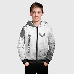 Толстовка на молнии детская Valorant - white gradient вертикально, цвет: 3D-черный — фото 2