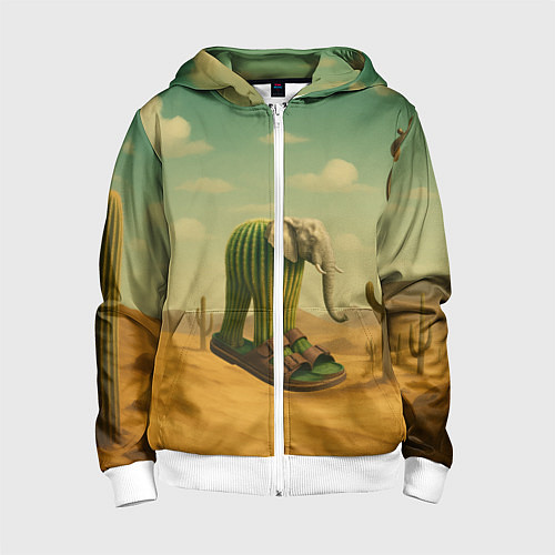 Детская толстовка на молнии Лирили ларила мем / 3D-Белый – фото 1