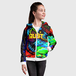 Толстовка на молнии детская Rust hyperbeast, цвет: 3D-белый — фото 2