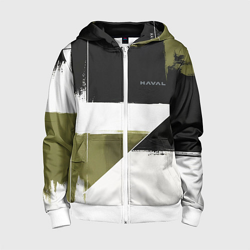 Детская толстовка на молнии Haval логотип / 3D-Белый – фото 1