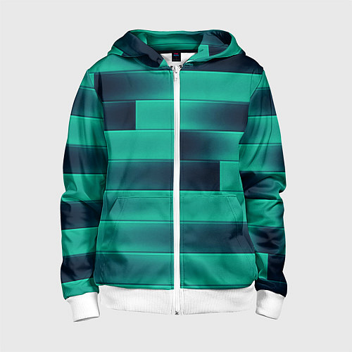 Детская толстовка на молнии Color light blue square / 3D-Белый – фото 1