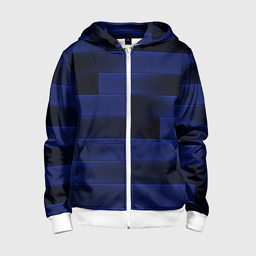 Детская толстовка на молнии Color blue square / 3D-Белый – фото 1