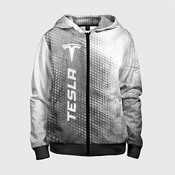 Детская толстовка на молнии Tesla - grey gradient по-вертикали