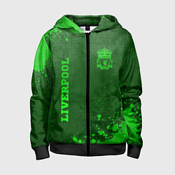 Толстовка на молнии детская Liverpool - green gradient вертикально, цвет: 3D-черный