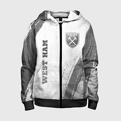 Детская толстовка на молнии West Ham - white gradient вертикально