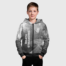 Толстовка на молнии детская Death Stranding - grey gradient вертикально, цвет: 3D-черный — фото 2