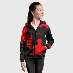 Толстовка на молнии детская JAC - red gradient вертикально, цвет: 3D-черный — фото 2