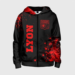 Детская толстовка на молнии Lyon - red gradient вертикально