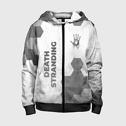 Толстовка на молнии детская Death Stranding - white gradient вертикально, цвет: 3D-черный
