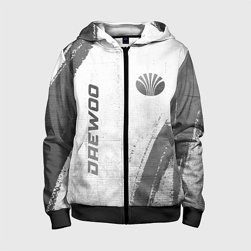 Детская толстовка на молнии Daewoo - white gradient вертикально / 3D-Черный – фото 1