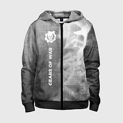 Толстовка на молнии детская Gears of War - grey gradient по-вертикали, цвет: 3D-черный