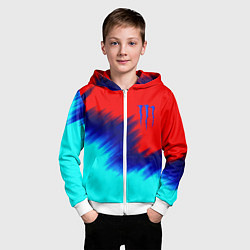 Толстовка на молнии детская Monster energy краски штрихи, цвет: 3D-белый — фото 2