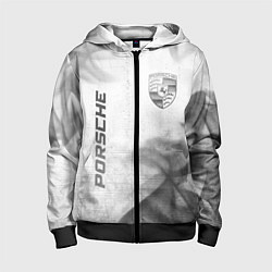 Детская толстовка на молнии Porsche - white gradient вертикально