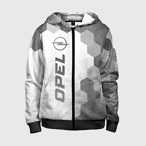 Детская толстовка на молнии Opel - white gradient по-вертикали / 3D-Черный – фото 1