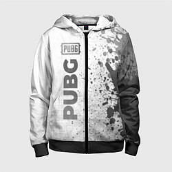 Толстовка на молнии детская PUBG - white gradient по-вертикали, цвет: 3D-черный