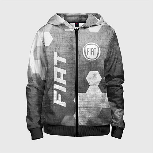 Детская толстовка на молнии Fiat - grey gradient вертикально / 3D-Черный – фото 1