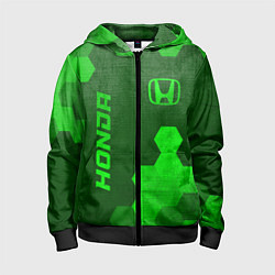 Толстовка на молнии детская Honda - green gradient вертикально, цвет: 3D-черный
