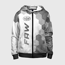 Толстовка на молнии детская FAW - white gradient по-вертикали, цвет: 3D-черный