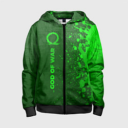 Детская толстовка на молнии God of War - green gradient по-вертикали