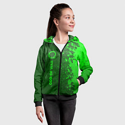 Толстовка на молнии детская God of War - green gradient по-вертикали, цвет: 3D-черный — фото 2