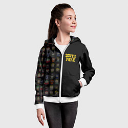 Толстовка на молнии детская South park half pattern, цвет: 3D-белый — фото 2