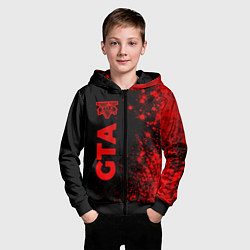 Толстовка на молнии детская GTA - red gradient по-вертикали, цвет: 3D-черный — фото 2