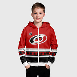Толстовка на молнии детская Каролина Харрикейнз хоккей, цвет: 3D-белый — фото 2