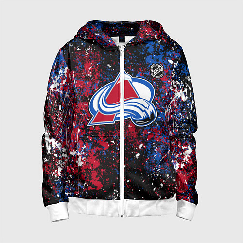 Детская толстовка на молнии Colorado Avalanche NHL black / 3D-Белый – фото 1