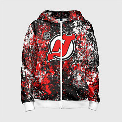 Толстовка на молнии детская New Jersey Devils NHL black, цвет: 3D-белый
