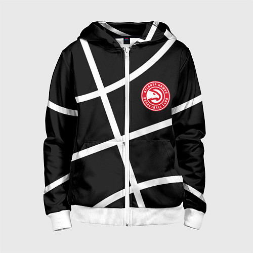 Детская толстовка на молнии Atlanta Hawks NBA / 3D-Белый – фото 1