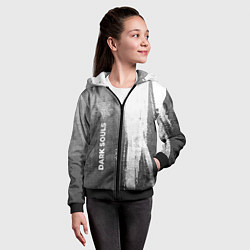 Толстовка на молнии детская Dark Souls - grey gradient по-вертикали, цвет: 3D-черный — фото 2