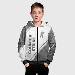 Толстовка на молнии детская Counter Strike - white gradient вертикально, цвет: 3D-черный — фото 2