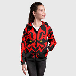 Толстовка на молнии детская Лицо Дарт Мола, цвет: 3D-черный — фото 2